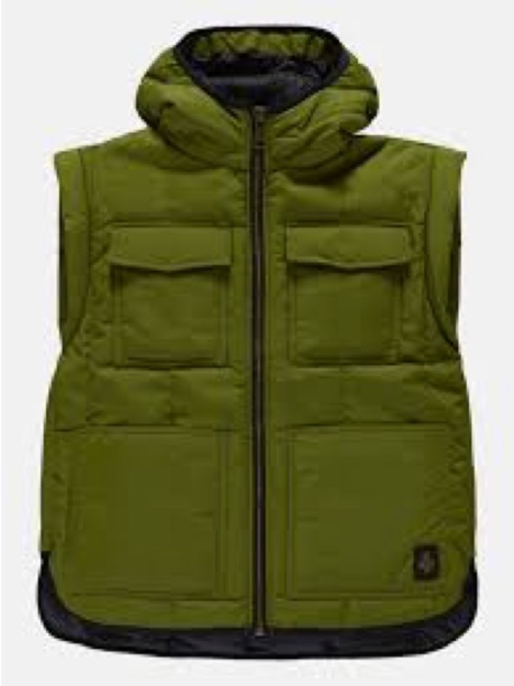 Men's Olive Green Puffer Vest with Hood